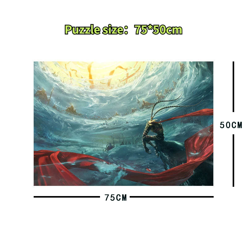 Adult 1000 Pieces Paper Jigsaw Puzzle 75*50cm WUKONG High Difficulty Decompression Puzzle Birthday Gift Educational Toy