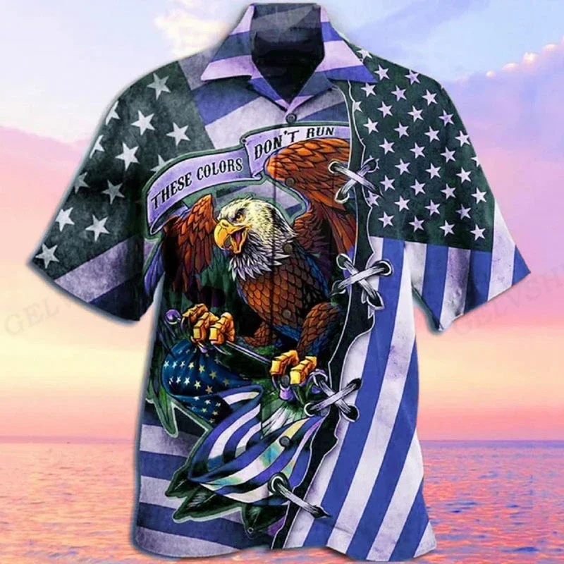 Men's Casual Shirts Parrot 3d Print Shirts Men Fashion Hawaiian Shirt Beach Blouses Short Sleeve Blouse Vocation Lapel Shirt Boy 4