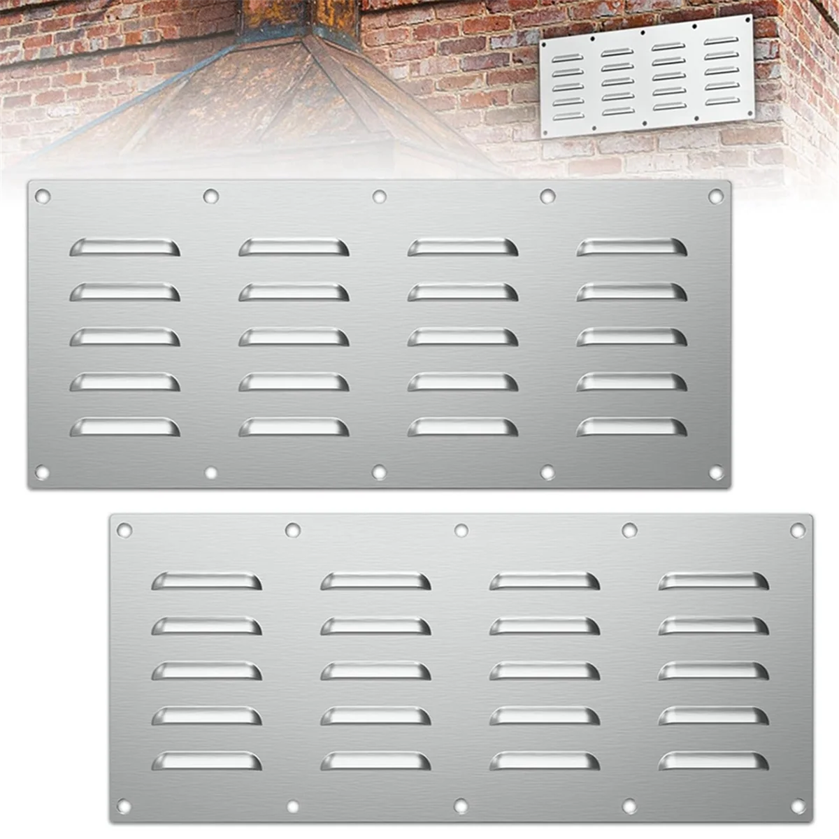 BAAU 2pcs Stainless Steel Ventilation Panel for Barbecue Accessories Stainless Steel Ventilation Cover Barbecue Vents