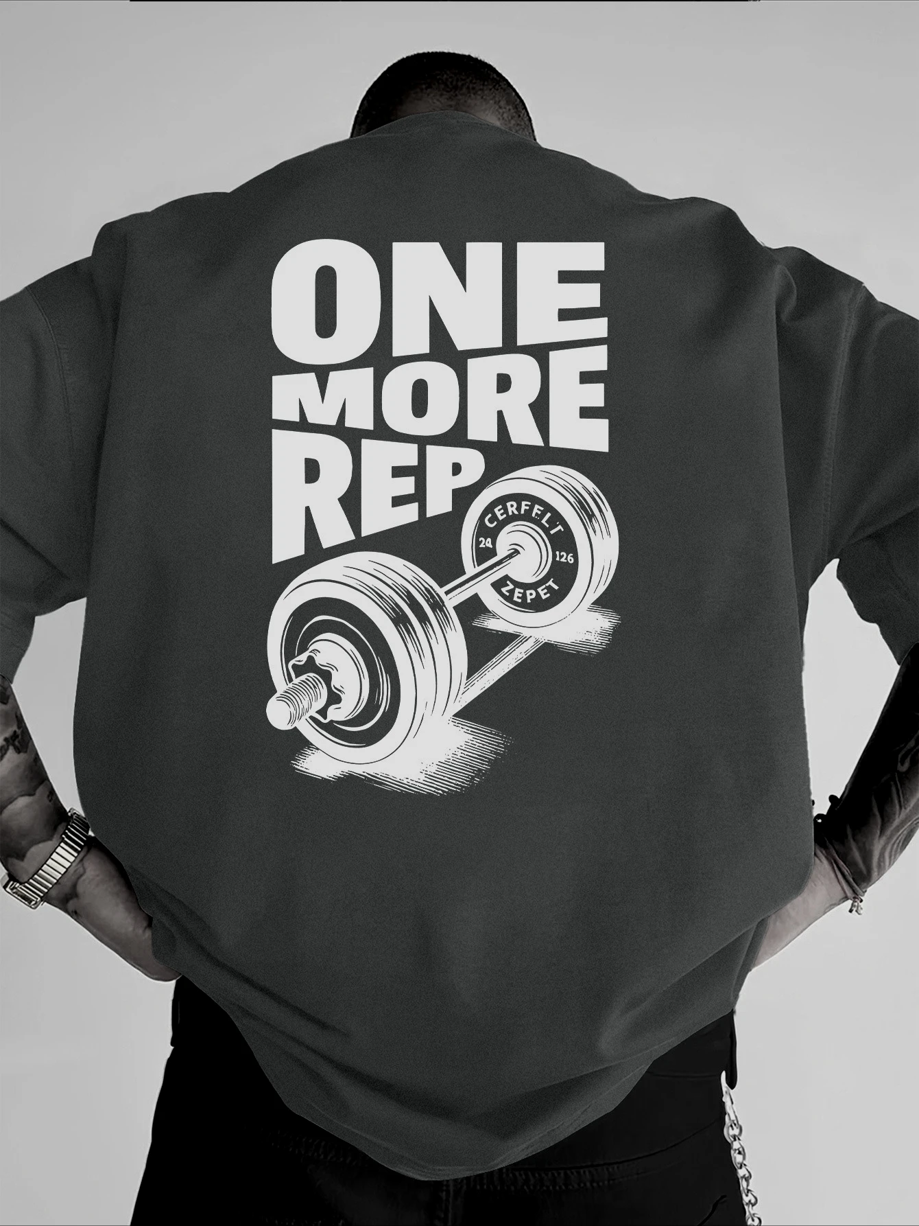 ตัวเลือกสินค้า เสื้อยืดวินเทจ ONE MORE REP สำหรับออกกำลังกาย