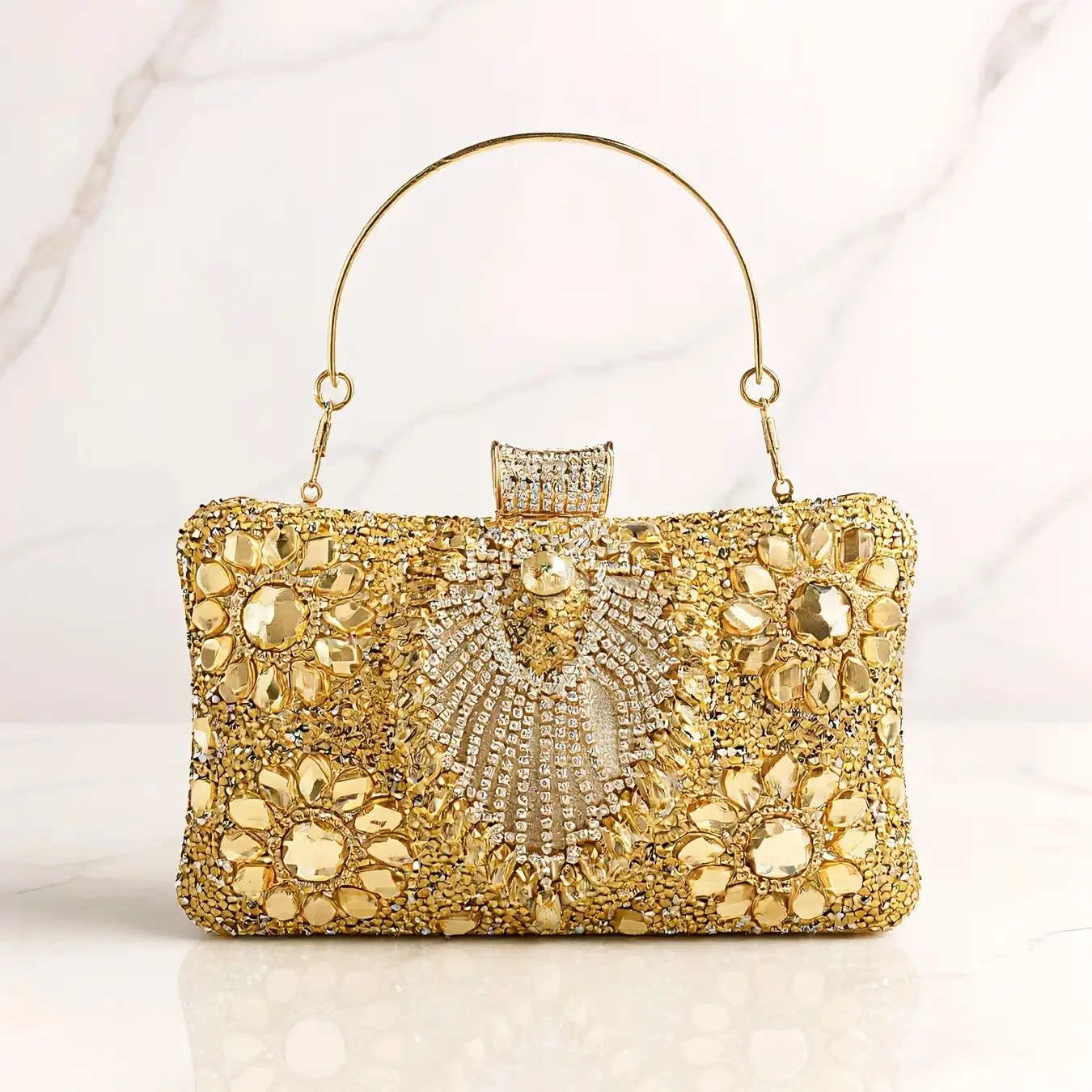 Acrylic Glitter Tassel Women Evening Clutch Bag