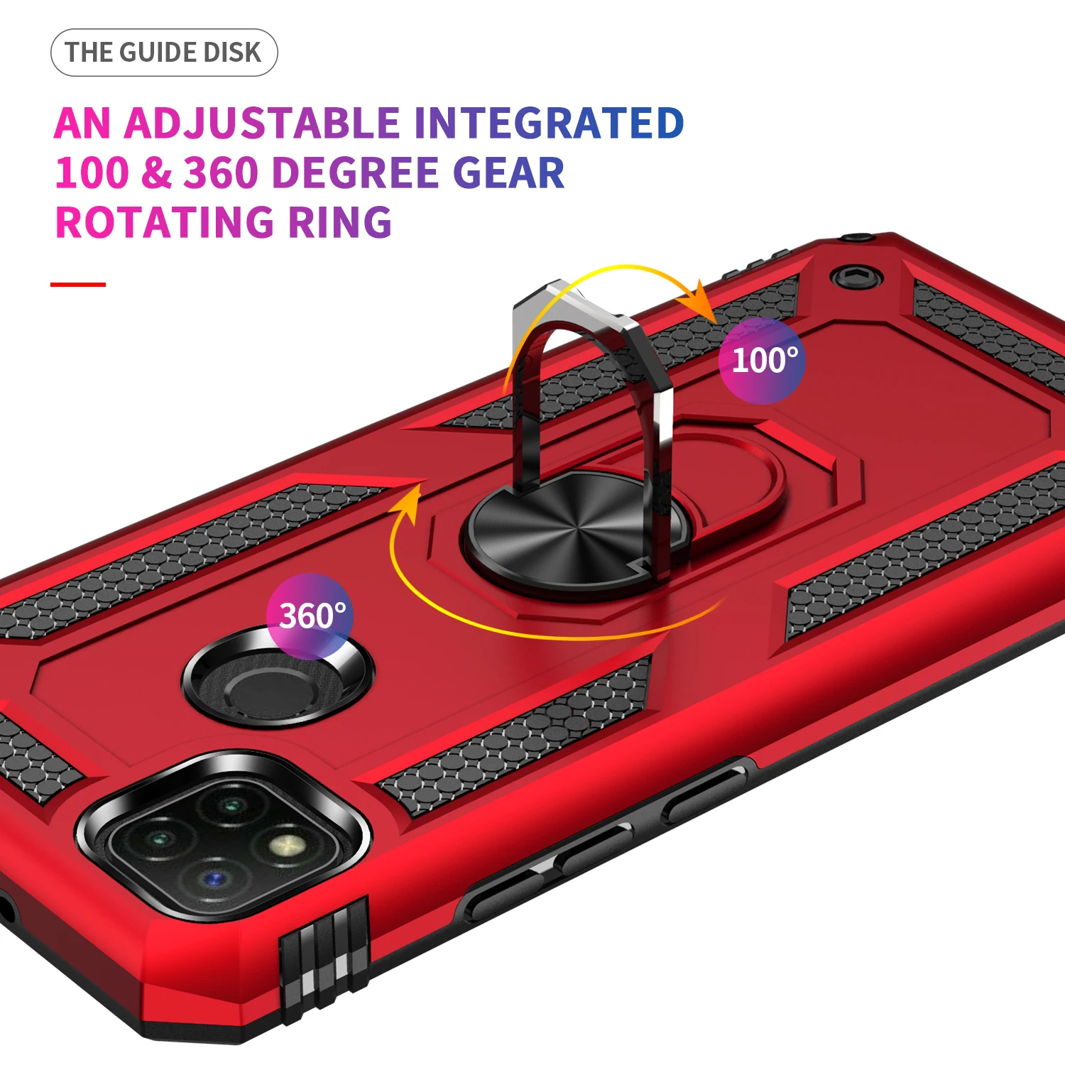 Stoßfeste Rüstung für Xiaomi 9 9T 9A 9C NFC für Redmi Note9 Pro Ringständer Stoßstange Silikon-Telefon-Rückseite_voghion.com