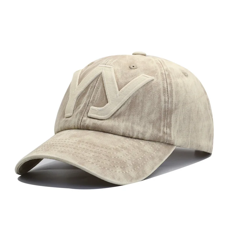 YY Letter Baseball Cap Casual Cotton Hat for Youth op Street Sle Wide Brim round Top Cap Spring Autumn Winter ex