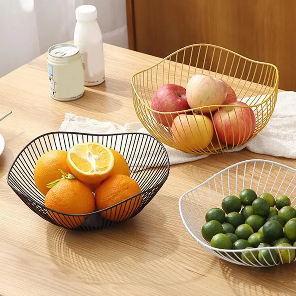 Fruit Basket Large Capacity Exquisite Multi-purpose Kitchen Eggs Dessert Holder Metal Snack Bread Vegetable Storage Drain Basket