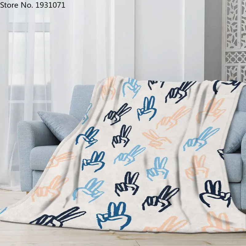 

Peace hand 3D Flannel Blanket Thin Blanket Flannel Portable Home Travel Office Blanket