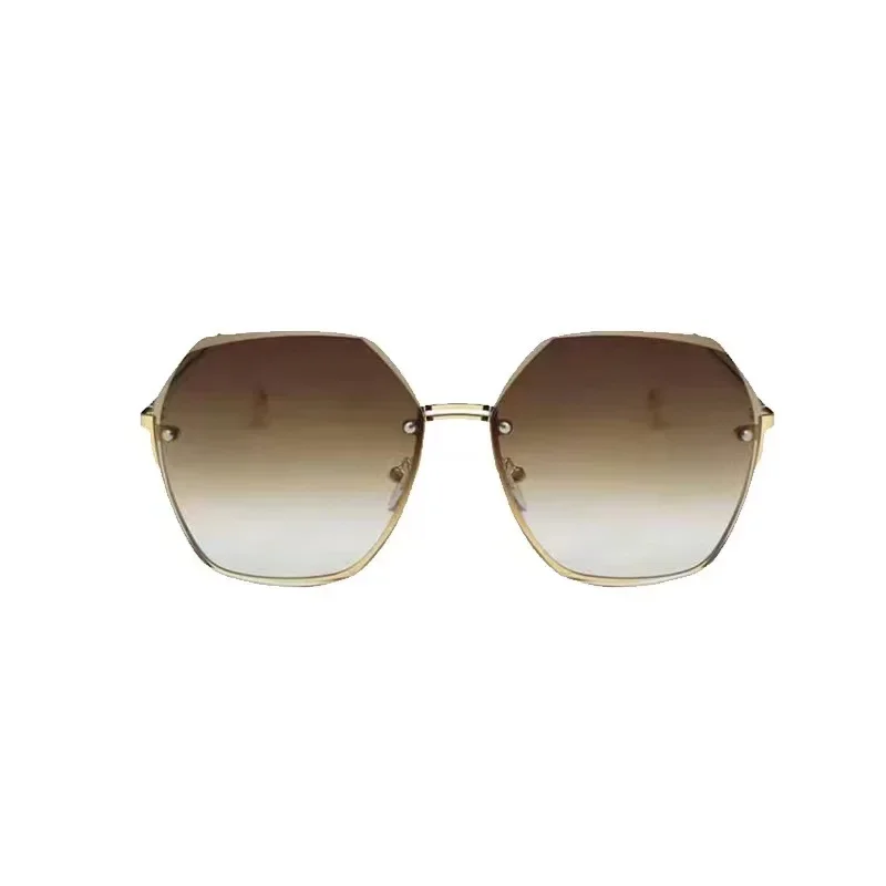 New Women's Polarized Light Sunglasses Women Metal Half Frame Polygon Sun Glasses Outdoor Leisure Eyewear UV400 Oculos De Sol