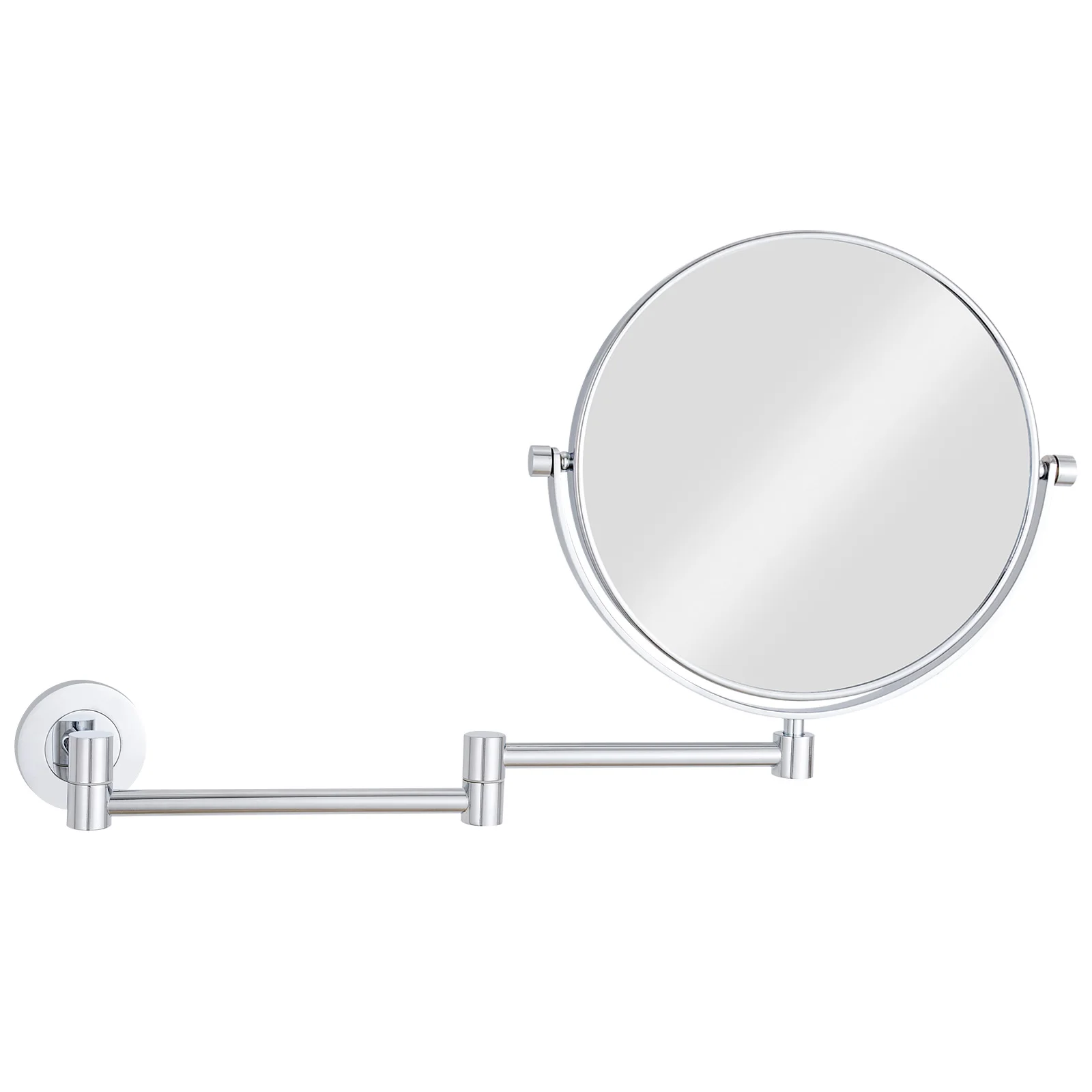 GURUN 8 Inch Dressing Mirror Wall Mounted  Magnifying Two-sides Mirror Polished Nickel Cosmetic Mirror Lady Gift Bath Hotel gurun 8 360 rotate wall mounted double sided solid brass vanity makeup mirror polished nickel 3 5 7 10x magnifying bath hotel