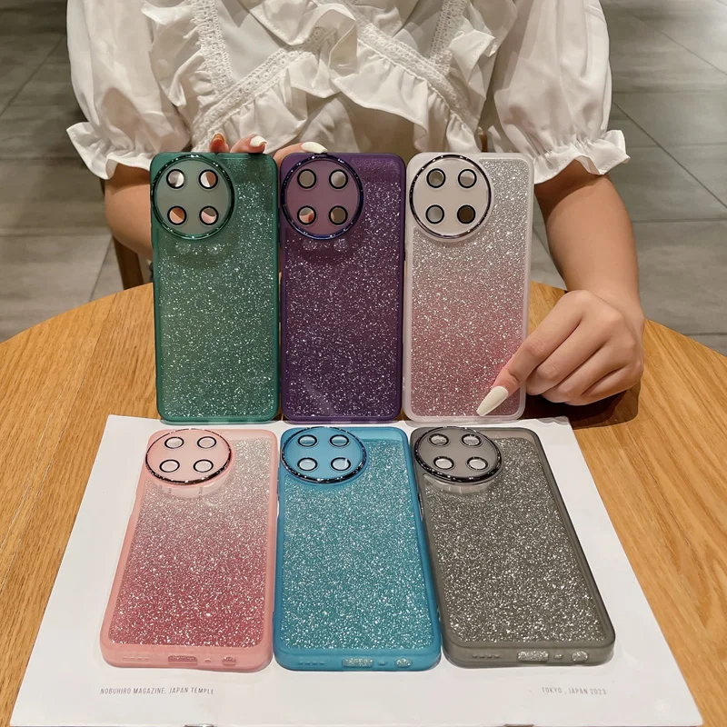 Glitter Electroplate Camera Ring Bumper Case For realme 11 Pro plus 5 5i 5S 6i Narzo 60 OPPO reno7 reno10 Silicone Soft_voghion.com