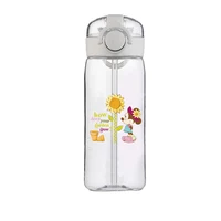 Disney Minnie Mouse Cute Cartoon Straw Cup Girls Children Students Drop-Resistant New Summer Water Glass Good-looking Portable 2