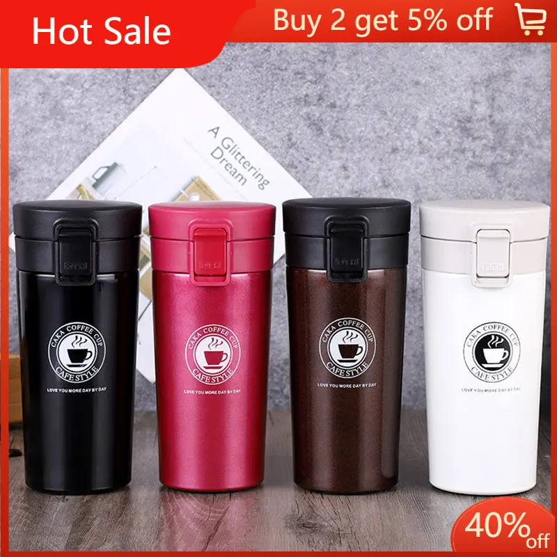 380ml 절연 커피 머그잔 304 스테인레스 스틸 열 컵 커피 차 누출 방지 보온병 여행 체육관 자동차 컵 뜨거운 물병
