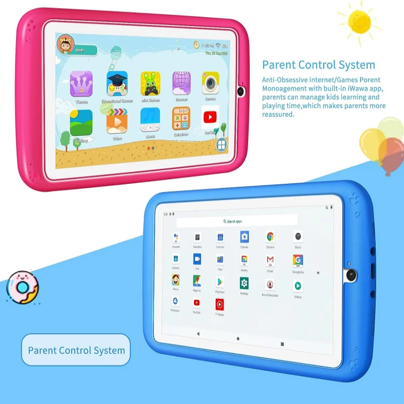 Gift Silicone Bracket Case 7 Inch E98 Android 10.0 KID Tablet 1GRAM 16GROM Quad Core Dual Camera WIFI 2
