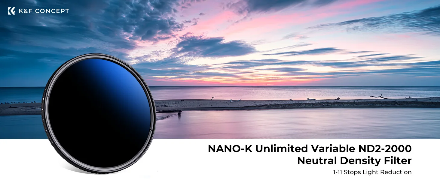 Description Picture 2 of itemK&F Concept ND2-ND2000 Filter (1-11 Stops) 3 Pcs Cleaning Cloths Variable Neutral Density for Camera Lenses Nano-K Series Filter