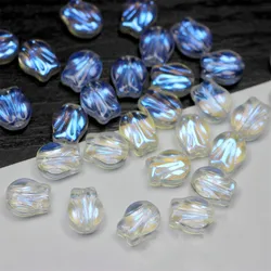 30pcs Multicolor Tulip Flower Glass Beads - 30PCS (17)
