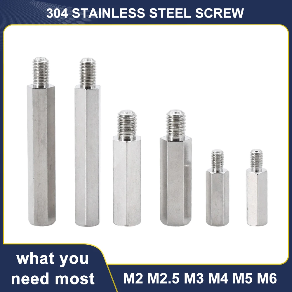 thumbnail image 1 of M2 M2.5 M3 M4 M5 M6 Hex Motherboard Standoff Stainless Steel Hex Standoffs Pillar Stud PCB Support Spacing Screw Bolt Spacer Set, 1 of 4