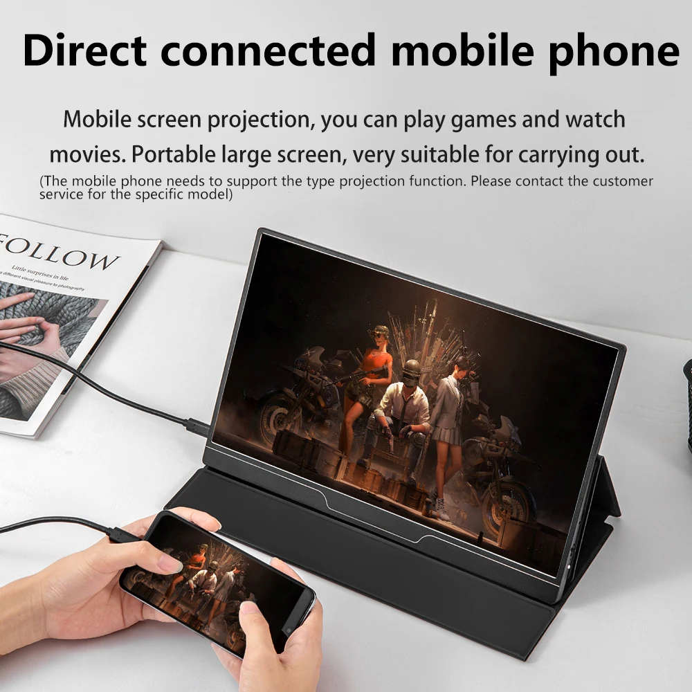 MUCAI ġ PS4  ʹ ޴ ũ ̸, ɼ 1080P, 2K16, 5Hz, ġ USB C, HDMI ȣȯ IPS, 15.6 ġ 