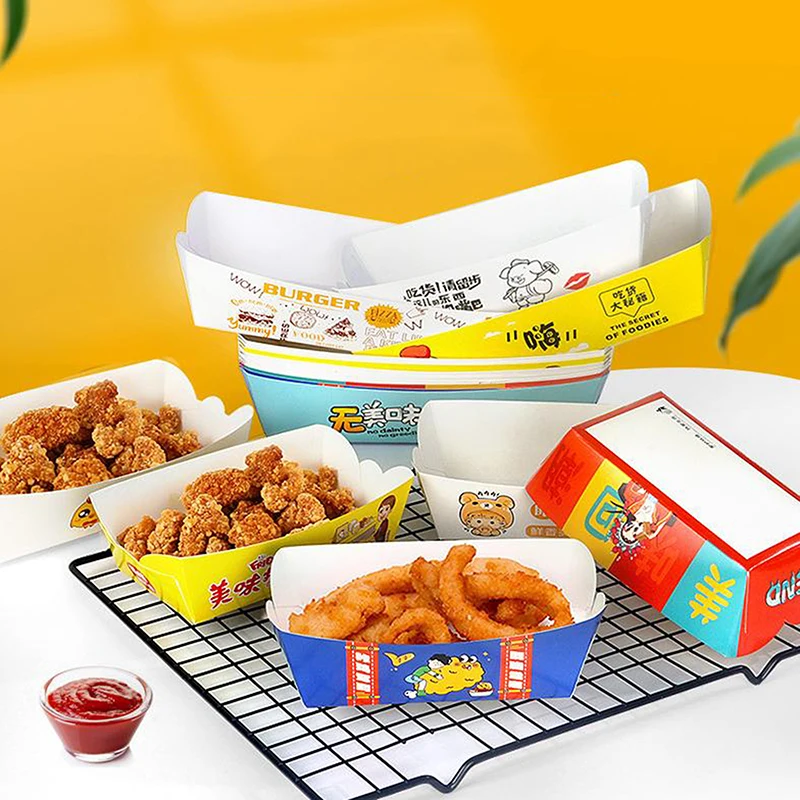 100PCS Disposable Hot Dog Boxes Paper Food Trays | Foldable Takeout Catering Containers... - SKU FTCC2107 - UGI Packaging