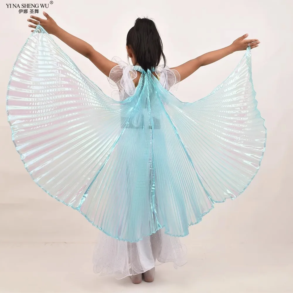 

New Style Children's Belly Dance Wing Symphony Yarn Cloak Hand Hook Dance Performance Props Transparent Color Hanging Neck Wings