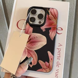 Charming Red Lily Pattern Silicone Phone Case - Soft Protective Cover - Galaxy S23 Ultra (1)