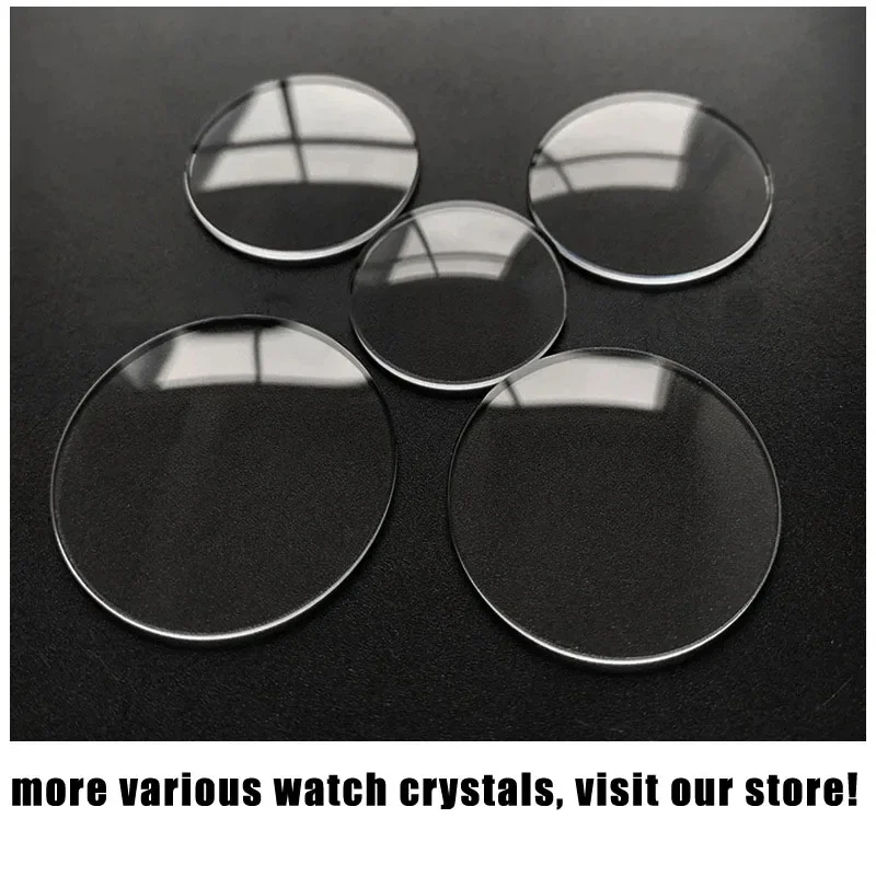 2PCS Thin Round Watch Crystal Glass Lens, 1mm Thick, 15mm-45mm, Flat Mirror Replacement Repair Part