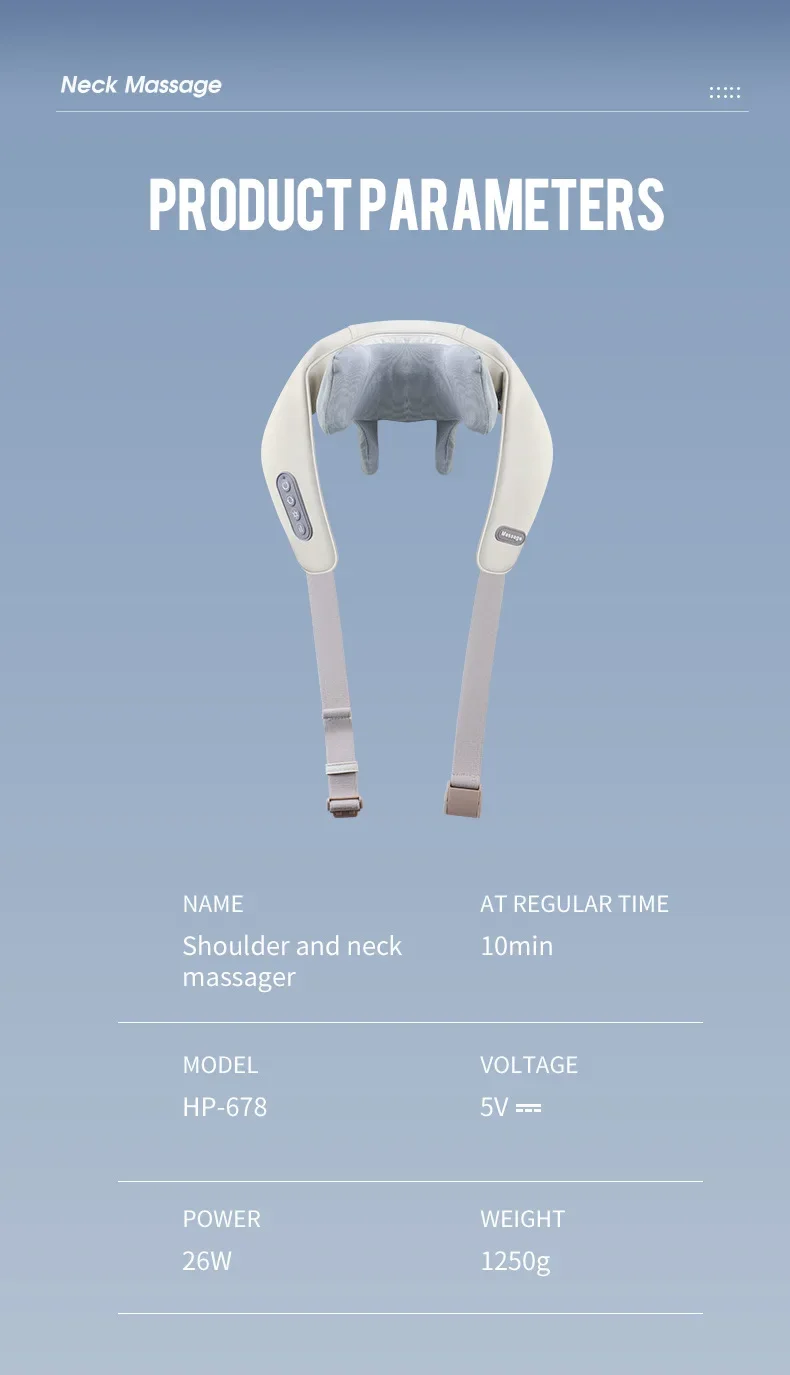 2026 New 26W Brushless Motor Neck And Shoulder Massager Wireless Shoulder And Ba