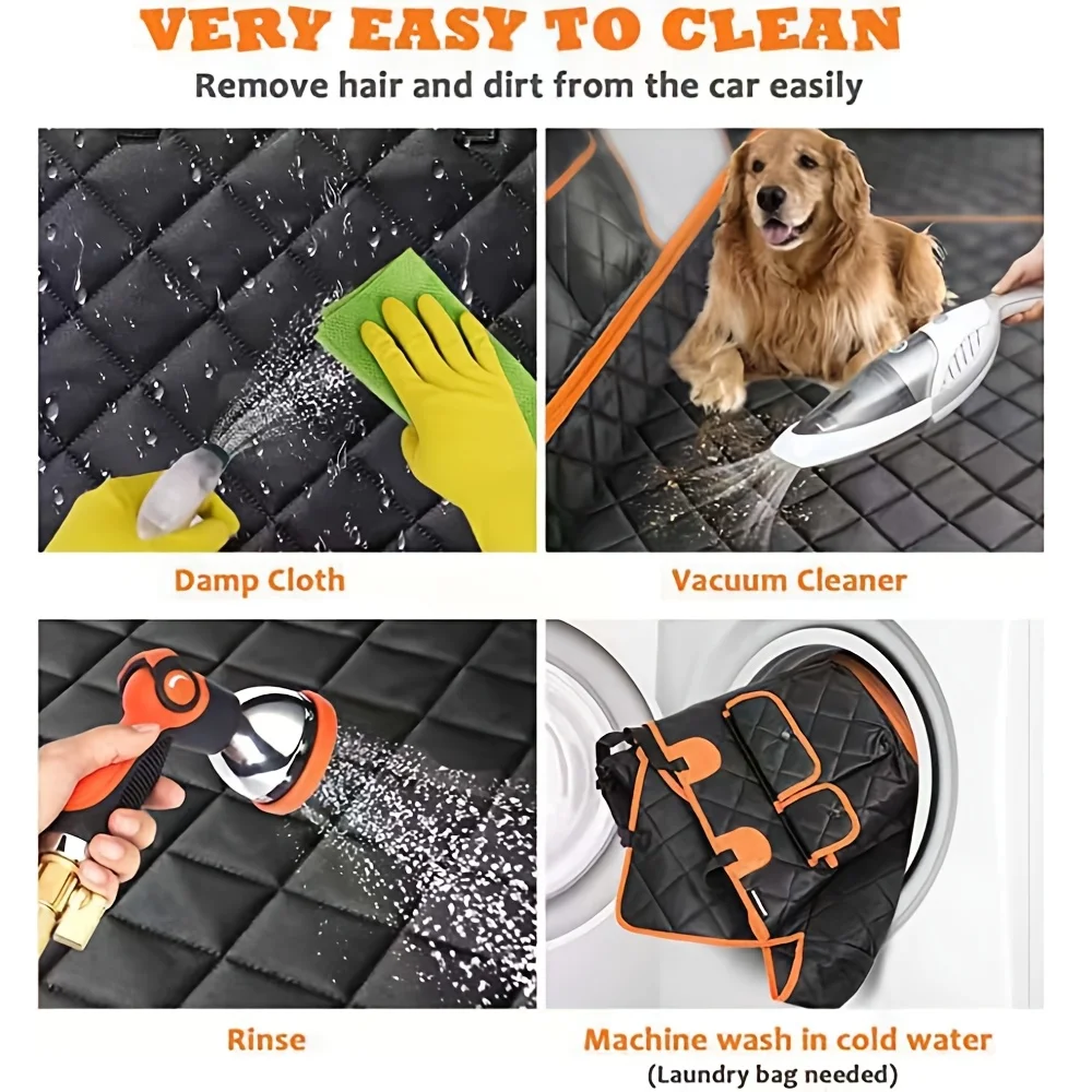 Pet Car Seat Cushion 5-in-1 Convertible Dog Car Seat Cover For Rear 60/40 Split Dog Cover For Anti Slip Hammoc