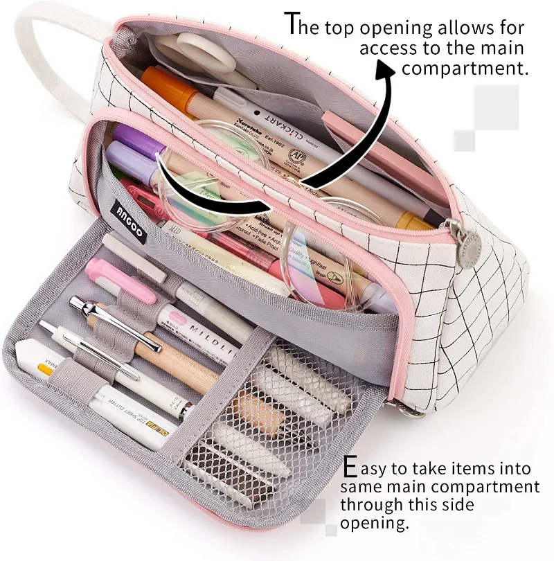 Pencil Cases Colored Cute Pencil Case Pencilcase School Pouch Kawaii Large Capacity Pencil Bag Pencils School Pen Box Stationery Papeleria