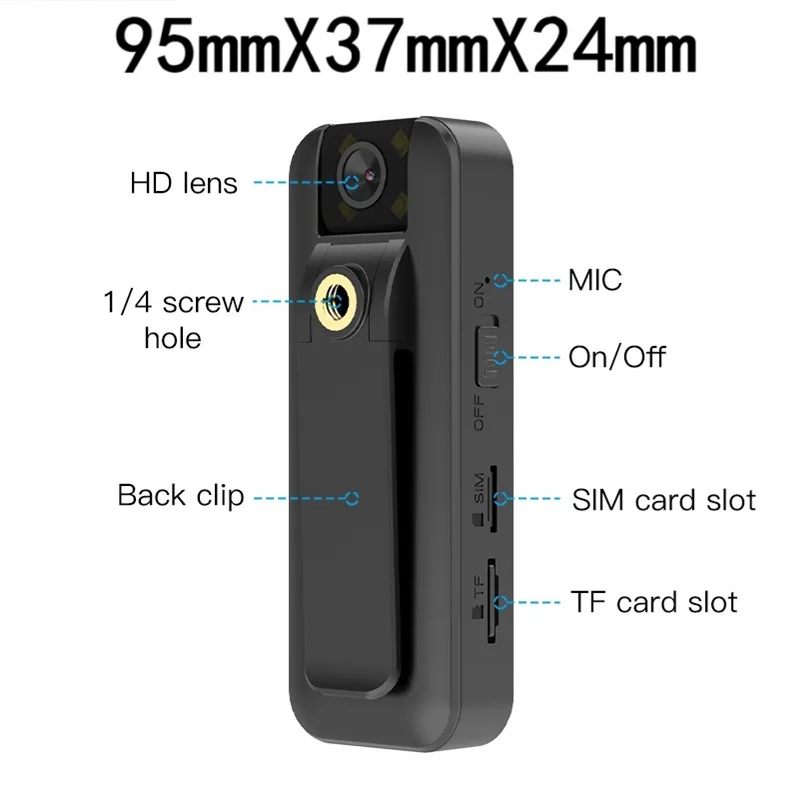 휴대용 레코더 4G 풀 HD 1080P 미니 카메라 디지털 소형 스포츠 DV 마이크로 캠코더 비디오 레코더 야간 투시 라이딩 캠코더