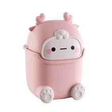 

New Desktop Car Accessories Cute Little Monster Storage Box Ins Creative Desktop Trash Can Flip Small Car Trash Can