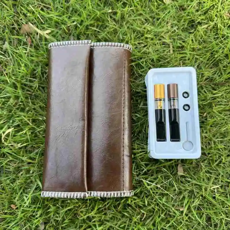 Premium PU Leather Tobacco Pouch & Smoking Accessories Organizer with Filter Tips