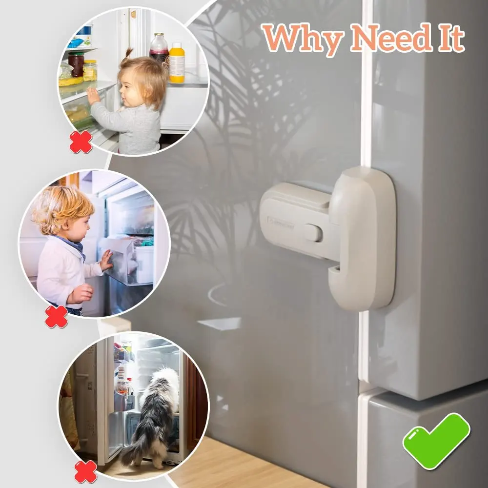 Improved Home Refrigerator Fridge Freezer Door Lock, Latch Catch