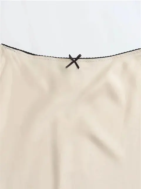 622-318596.jpg Mooyufon femmes mode 2024 printemps nouveau Satin Texture nœud décoration Vintage Chic femme taille haute H ligne jupes longues Mujer