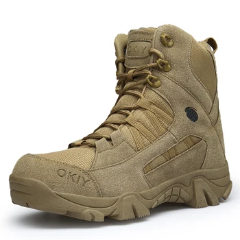 Winter Mens Military Boots Outdoor Leather Hiking Boots Men Army Special Force Desert Tactical Combat Ankle Boots Men Work Shoes 1
