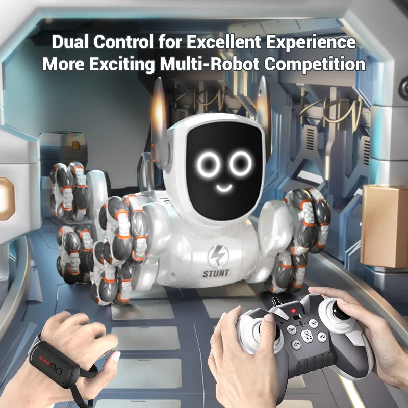 New Eight-wheeled Intelligent Stunt Mechanical Dog Gesture-sensing Remote Control Robot Dog Dual Operation Easy To Carry for Kid 3