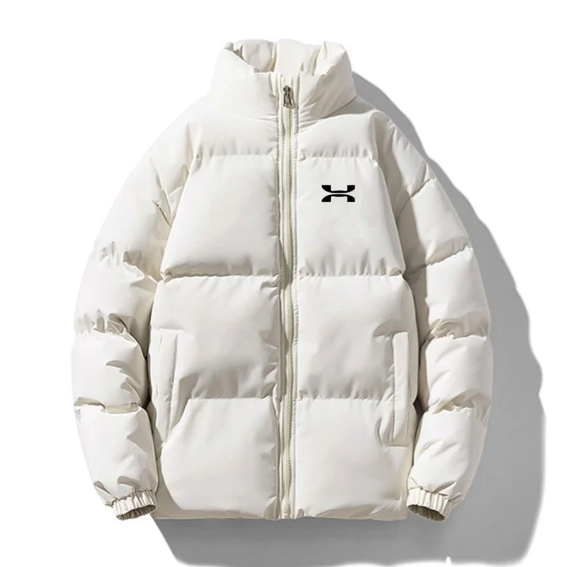 Men's new winter trend brand thickened cold-proof bread warm retro stand-up collar solid color cotton jacket
