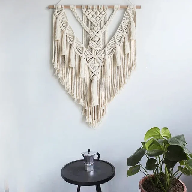 Macramé tissé tenture murale Boho maison Chic bohème géométrique Art décor beau appartement dortoir décoration tapisserie 3