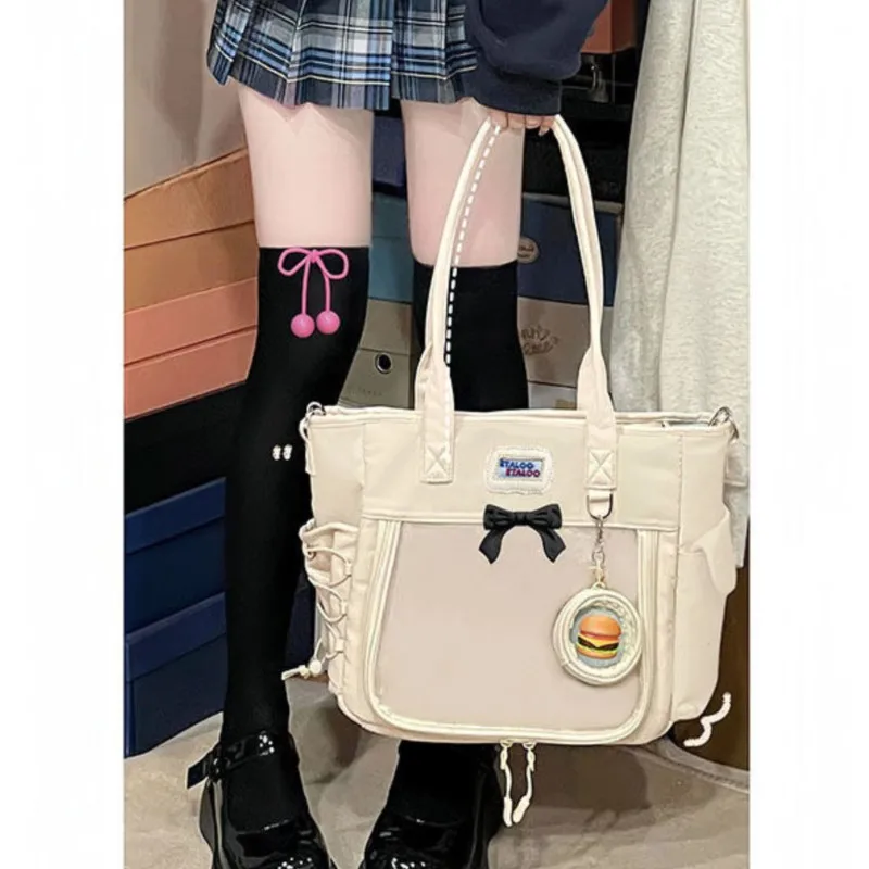 JIAERDI Harajuku Yellow Handbag Tote Bag Women Transparent Casual Crossbody Bags Itabag Ladies Canvas Messenger Bag 2025 New