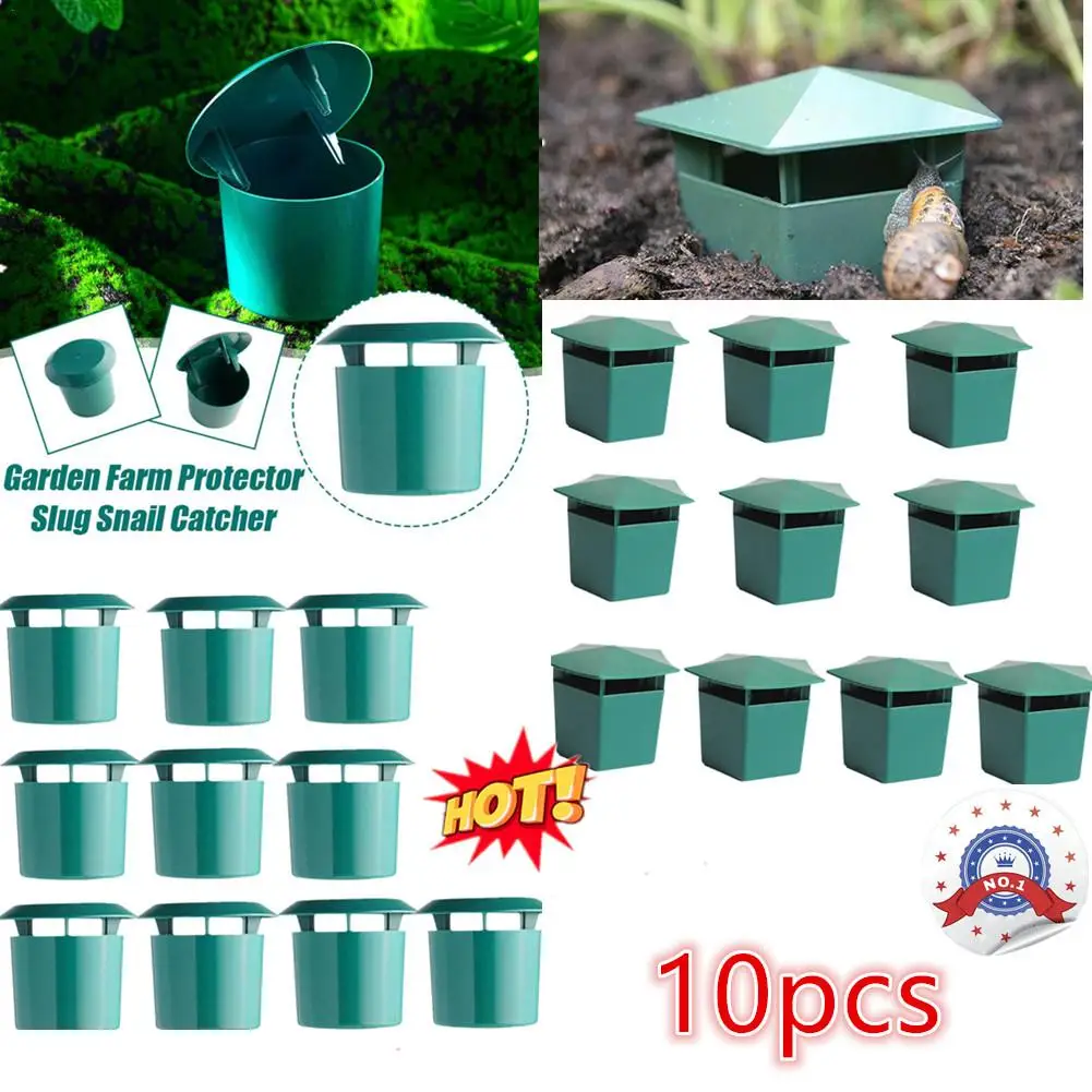 

10 Pieces Snail Traps Green Snail Traps Eco-Friendly To Catch Slugs Snails Catcher, Safe For Kids And Pets