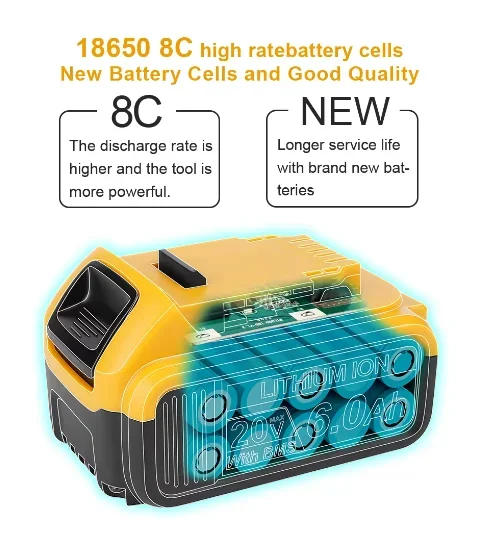 18000mAh 20V for Dewalt 18V 20V power Tools rechargeable electric tool Accessories Lithium batteries Replace DCB200 DCB184