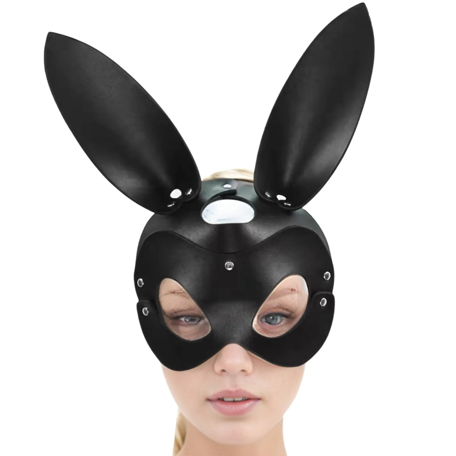 

Festival Rave Cat Head Black Half Eyes Cosplay Face Adult Halloween Masquerade Party Masks Fullyoung New Sexy Leather Cat Mask
