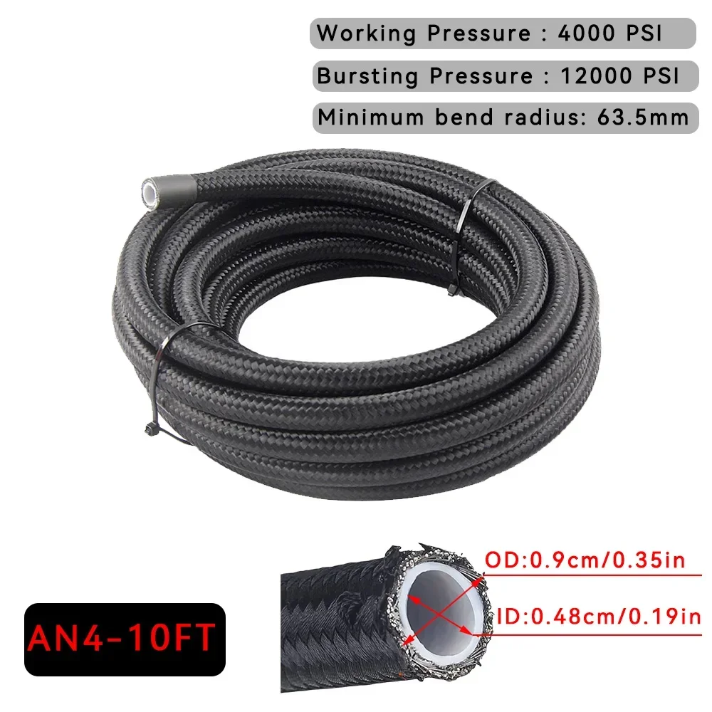 High-Performance PTFE Fuel Line - 10FT Oil & Gas Cooler Hose
