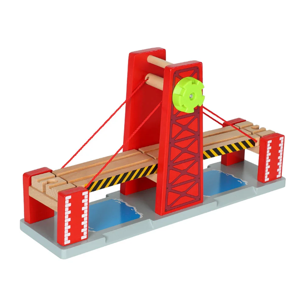 Train Track Tracks Railroad Suspension Bridges Red DIY Drawbridge Toys Child