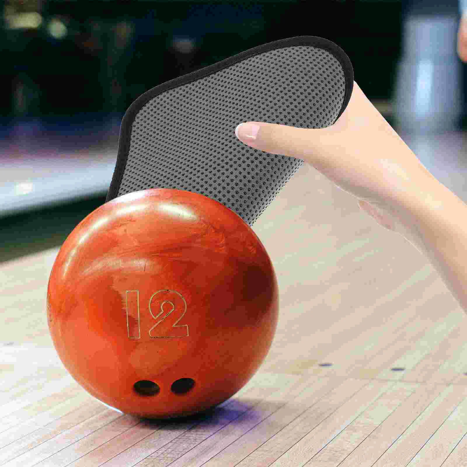 Bowling Towel Cleaning Rag Anti-Slip Pad Microfiber Grip (Pure Black) Polishing Ball Cushion Body Epoxy Cleaner