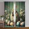 2pcs, Curtain Fabric 2D print Charming retro Easter bunny Polyester Easy Install (without rod) Versatile All Ldeal for Bedroom, 1