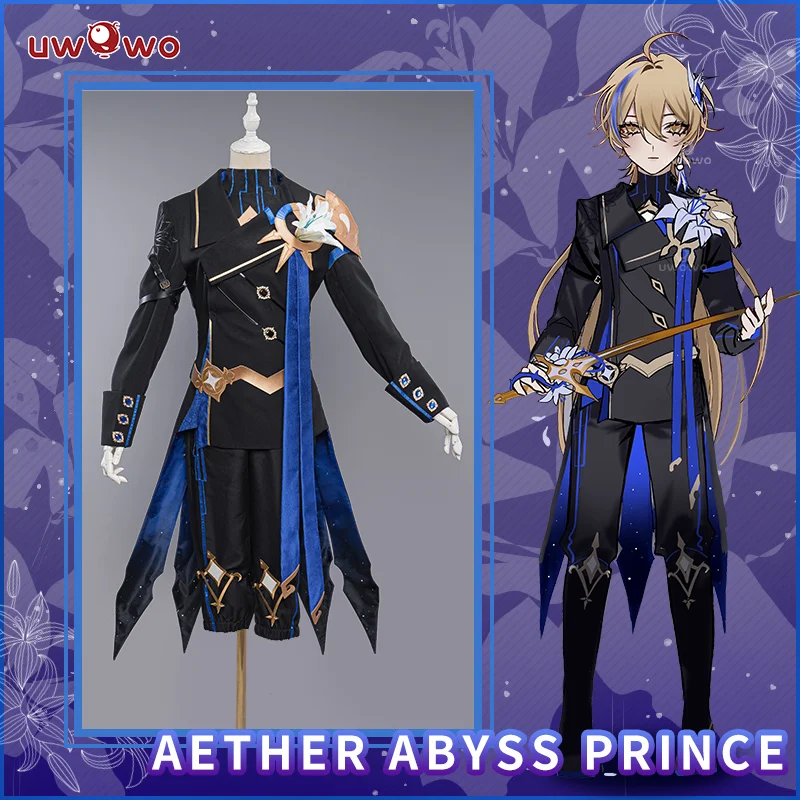 UWOWO Aether Cosplay Exclusive Genshin Impact Cosplay Abyss Prince Aether Costume Traveler Aether&Lumine Halloween