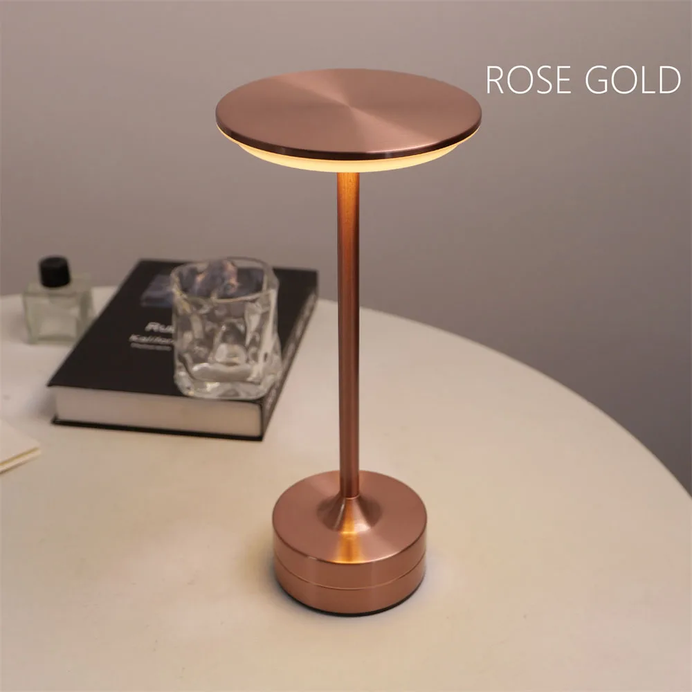 Rechargeable Table Lamp Touch Sensor Desktop LED Night Light Wireless Reading Lamp For Restaurant Hotel Bar Bedroom Decor Light 3