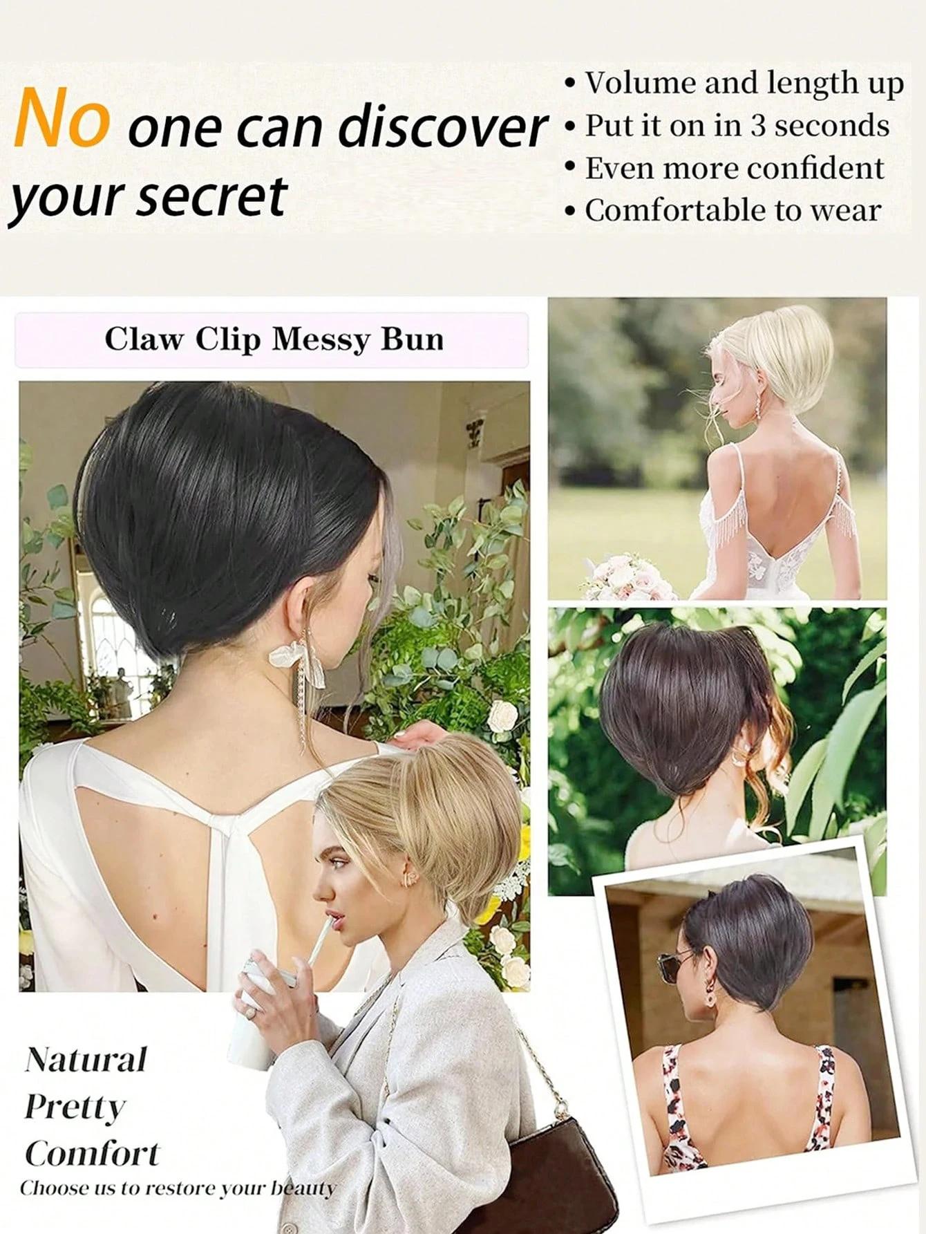 Synthetic Hair Bun Extensions for Women Straight Fluffy Chignon
