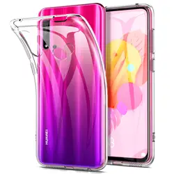 Premium Transparent Soft TPU Clear Phone Cover for Huawei Nova 5E (Clear)