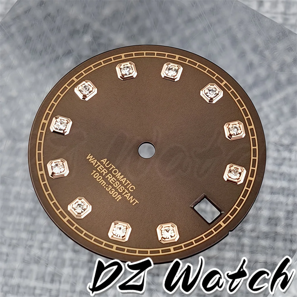 Sunburst Pink Gold Green Dial with Diamond Index and Date - Premium Automatic Watch Enhancement