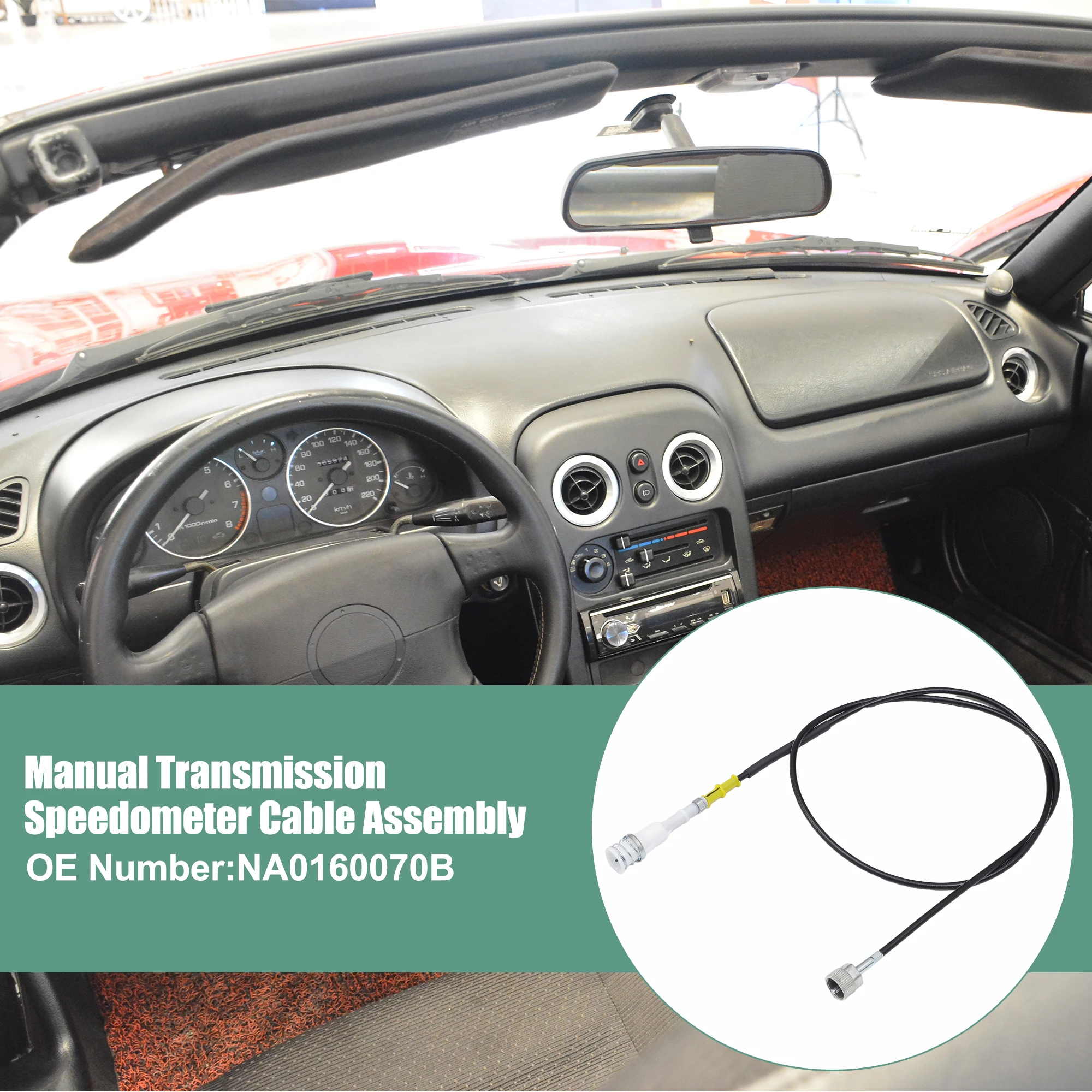 Manual Transmission Speedometer Cable Assembly X Autohaux Fit for Mazda Miata 1990-1997