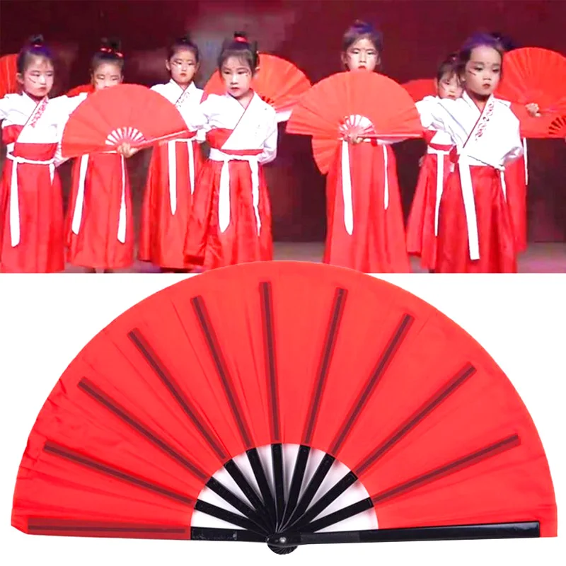 Nový Čínské styl velký skládací vějíř plastový celistvý barva tančit vějíř kung fu taie chi ruka vějíř etapa vystoupení rekvizity